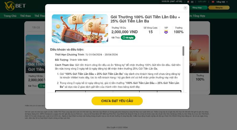 khuyen mai v9bet dieu kien Điều kiện và quy định nhận khuyến mãi tại V9bet