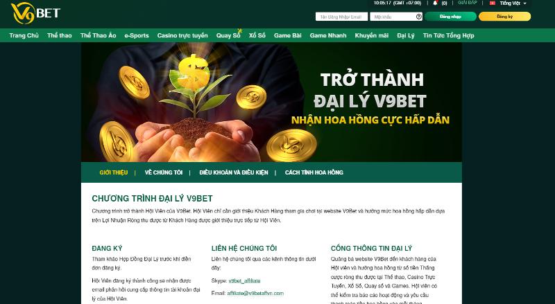 Các bước trở thành đại lý V9bet