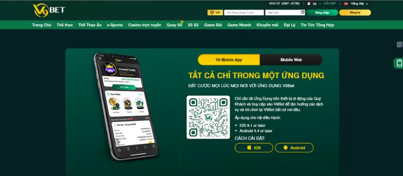 Các bước tải App V9bet trên điện thoại